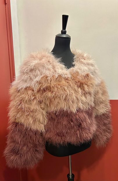 PELLESSIMO 
100% turkey fur short jacket...