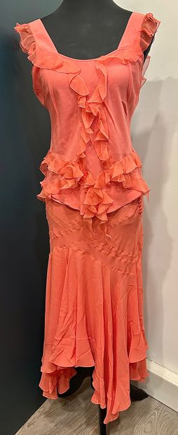 CHRISTIAN DIOR 
Delightful 100% coral silk...