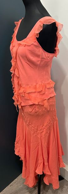 CHRISTIAN DIOR 
Delightful 100% coral silk...
