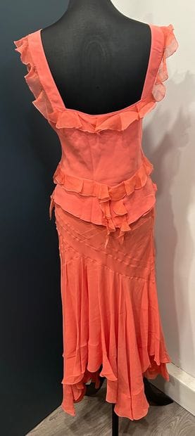 CHRISTIAN DIOR 
Delightful 100% coral silk...