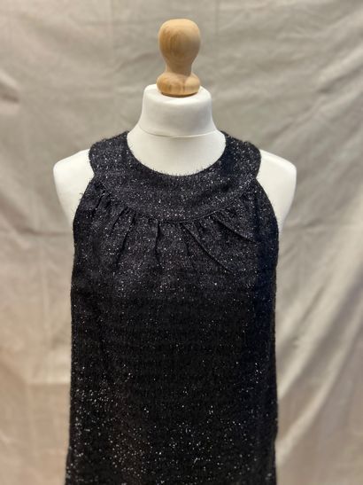 MANOUSH 
Short fringed dress with black background,...