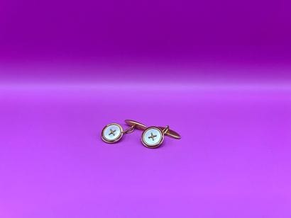 Pair of 18K (750/1000) yellow gold cufflinks...