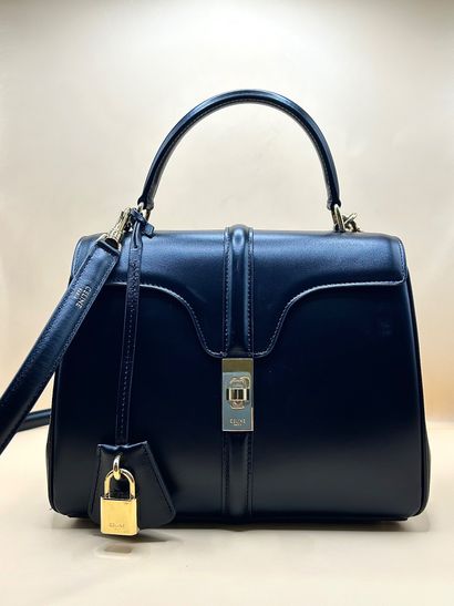 CELINE 
Classic 16 bag in black satin calf...