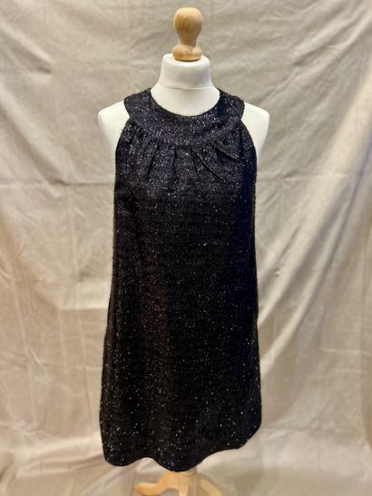 MANOUSH 
Short fringed dress with black background,...