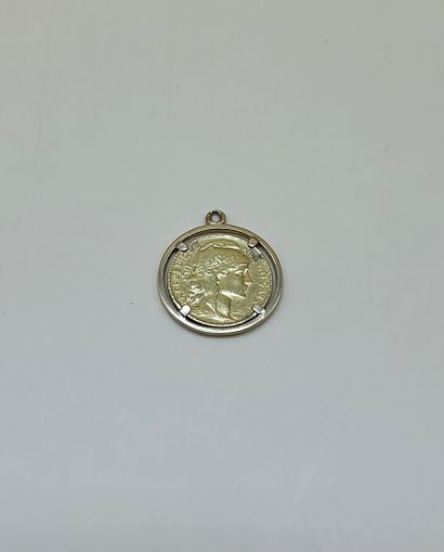 20 francs gold coin with rooster pendant,...