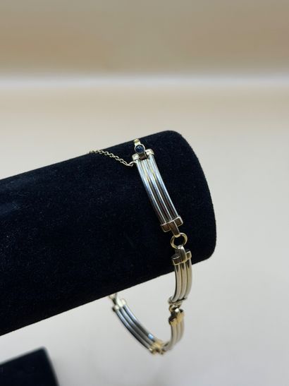 Bracelet en or jaune et gris 18 carats (750/1000),...