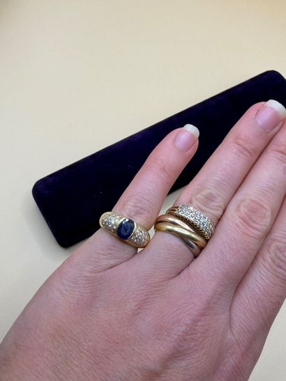 Bague jonc en or jaune 18 carats (750/1000)...