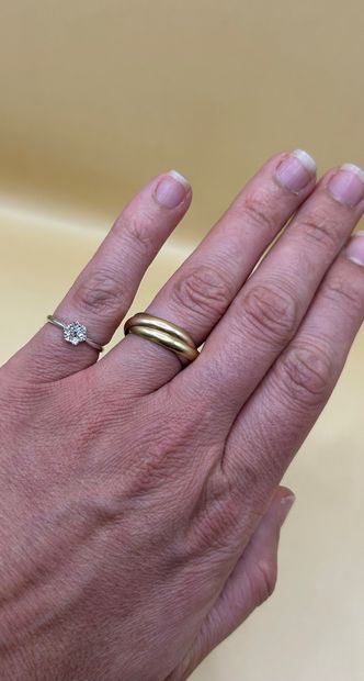 Ravissante bague fleur en or blanc 18 carats...