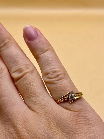 Bague en or jaune 18 carats (750/1000) sertie...