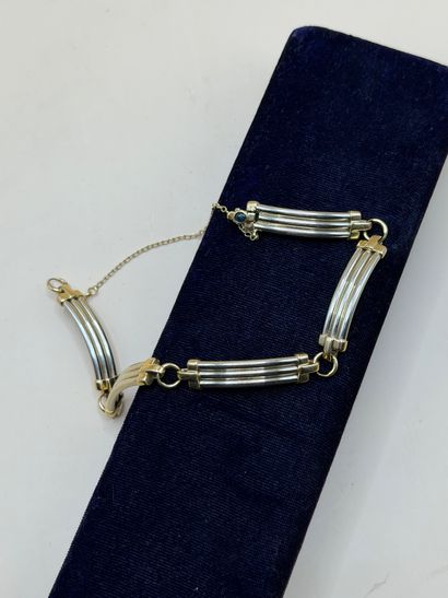 Bracelet en or jaune et gris 18 carats (750/1000),...