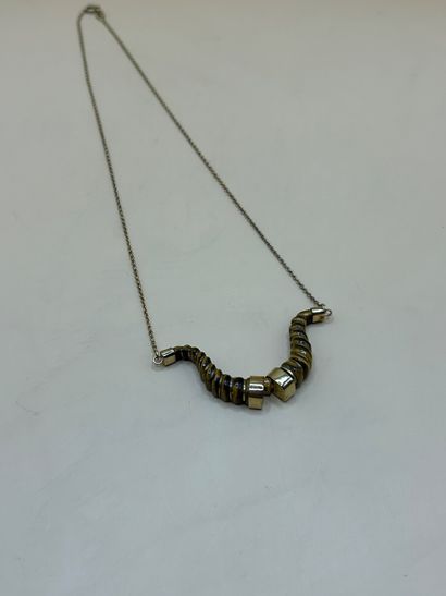Collier ras-du-cou en argent vermeil (925/1000)...