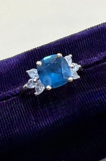 Bague en or gris 18 carats (750/1000) sertie...