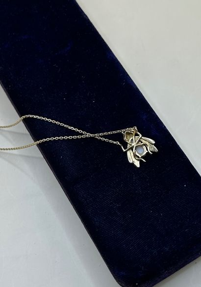 Intéressant pendentif et sa chaîne en or...