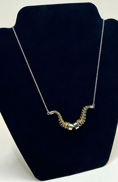 Collier ras-du-cou en argent vermeil (925/1000)...