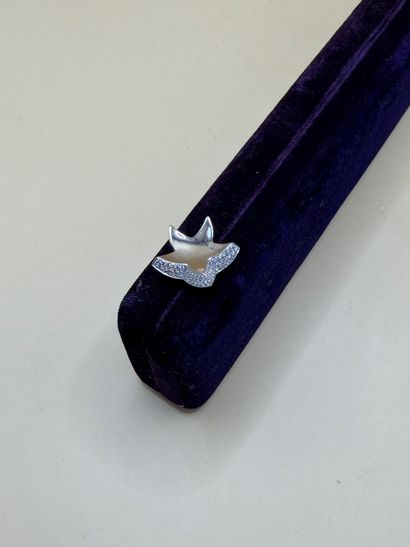 Pendentif étoile en or gris 18 carats (750/1000),...