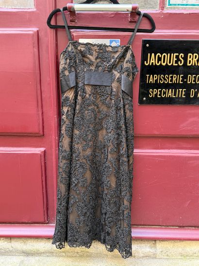 JACQUES ESTEREL 
Élégante robe noire à fines...