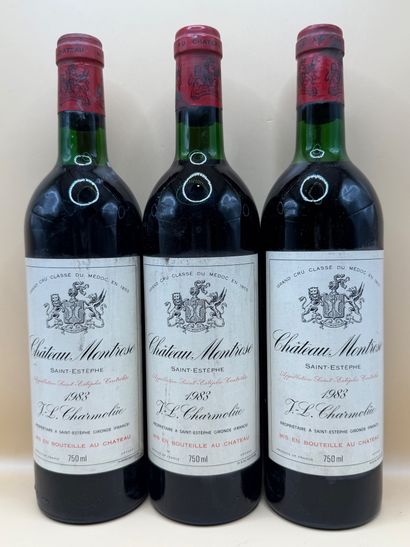 3 bouteilles Château Montrose, Saint-Estèphe,...