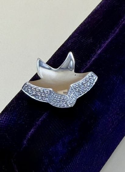 Pendentif étoile en or gris 18 carats (750/1000),...
