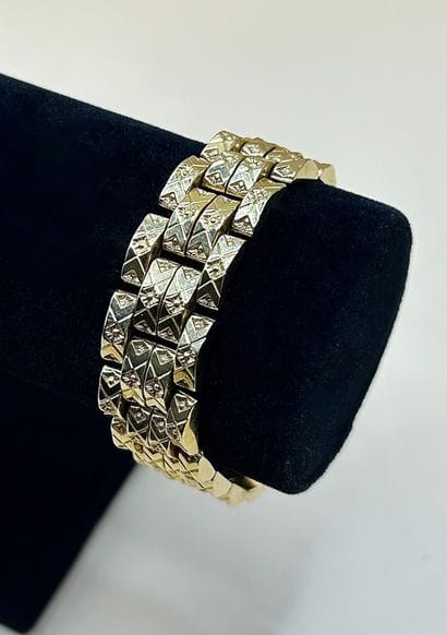 Bracelet à maille souple en or jaune 18 carats...