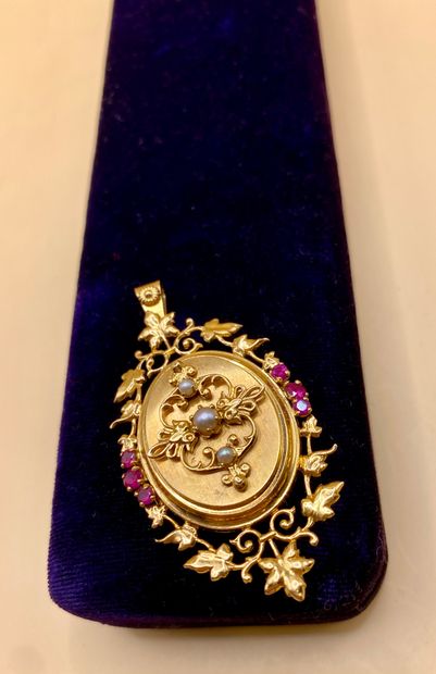 Ravissant pendentif médaillon en or jaune...