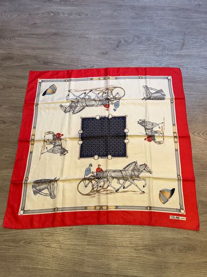 CÉLINE PARIS
Silk scarf featuring jockeys...