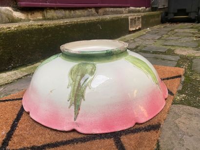 Delphin MASSIER (1836-1907) 
Large ceramic...