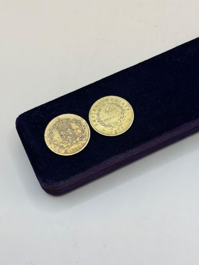 Suite de deux pièces de 40 francs or Napoléon...