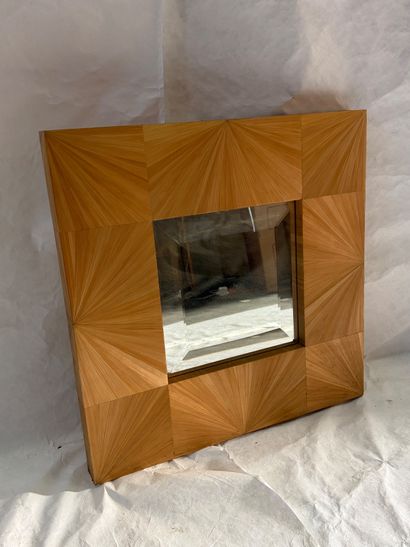 Agnès PAUL-DEPASSE 
Square mirror in straw...