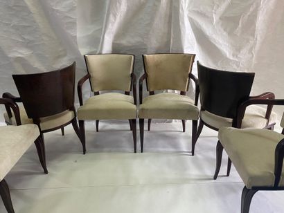 Gaston et Fernand SADDIER 
Suite de six fauteuils...