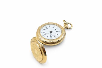 18K (750/1000) yellow gold collar watch,...