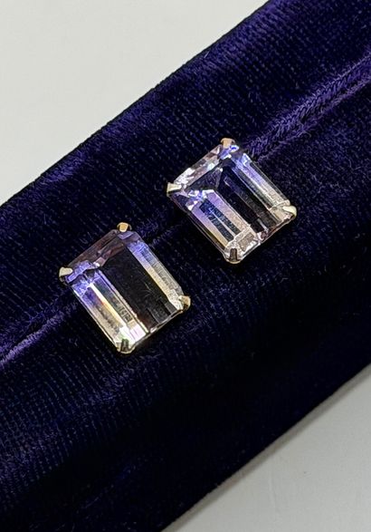 Pair of 18K (750/1000) yellow gold earrings...