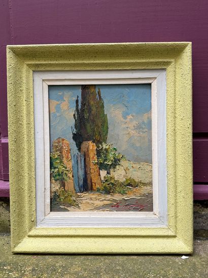 Fortuné CAR (1905-1970)
Village view 
Oil...