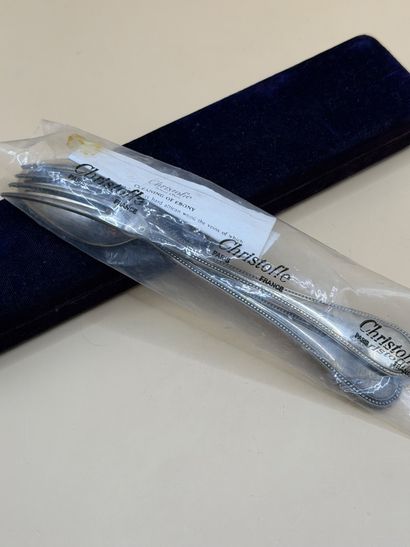 CHRISTOFLE 
Silver-plated christening cutlery...