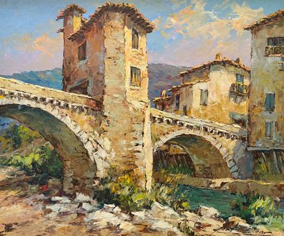 Fortuné CAR (1905-1970)
The bridge at Sospel
Oil...