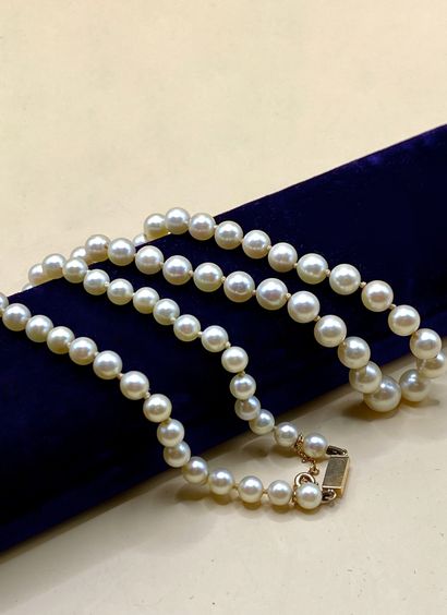Champagne-tinted cream cultured pearl necklace,...