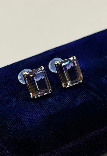 Pair of 18K (750/1000) yellow gold earrings...