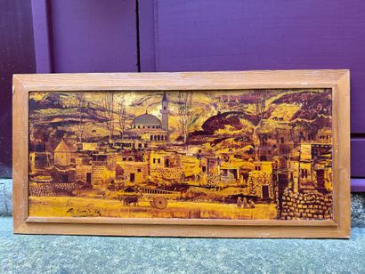 Ali DEMIR (né en 1931) 
Le Village, 1976
Huile...