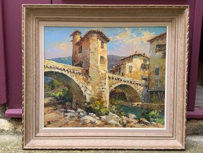 Fortuné CAR (1905-1970)
The bridge at Sospel
Oil...