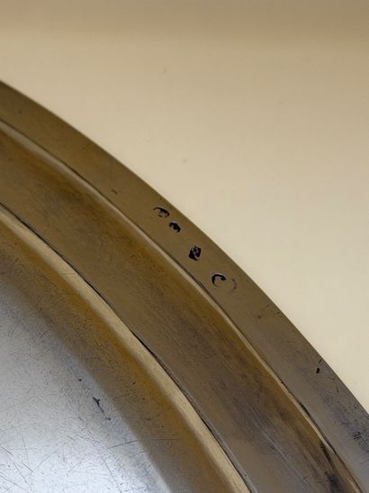 Large oval silver dish (950/1000) filet pattern....