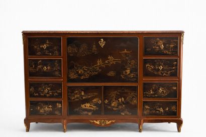 Important cabinet en placage de palissandre...