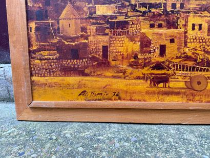 Ali DEMIR (né en 1931) 
Le Village, 1976
Huile...