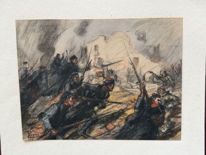 Charles-Dominique FOUQUERAY (1869-1956) 
Scène...