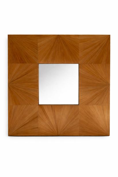 Agnès PAUL-DEPASSE 
Square mirror in straw...