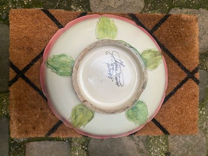 Delphin MASSIER (1836-1907) 
Large ceramic...
