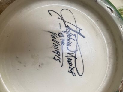 Delphin MASSIER (1836-1907) 
Large ceramic...