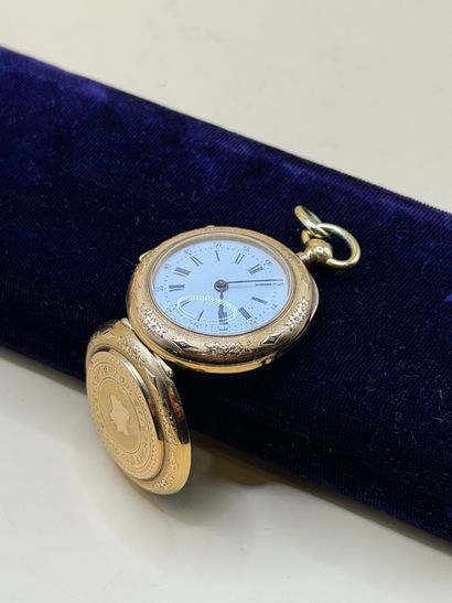 18K (750/1000) yellow gold collar watch,...