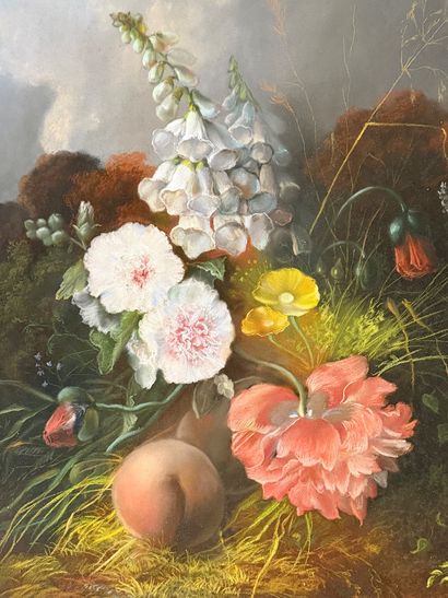 École lyonnaise, 1856
Fleurs et fruits
Pastel...