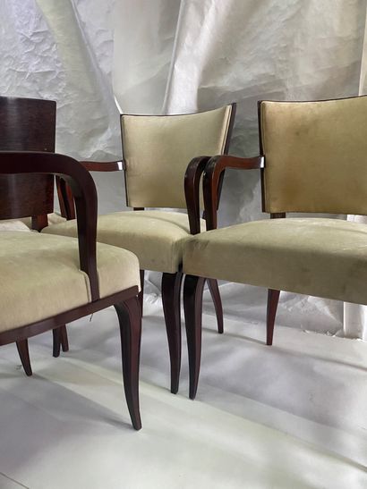 Gaston et Fernand SADDIER 
Suite de six fauteuils...