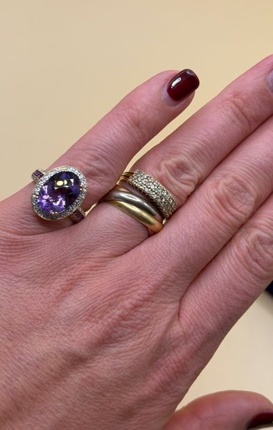 18K (750/1000) yellow gold cocktail ring...
