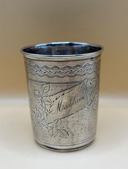 Silver tumbler (950/1000) engraved 